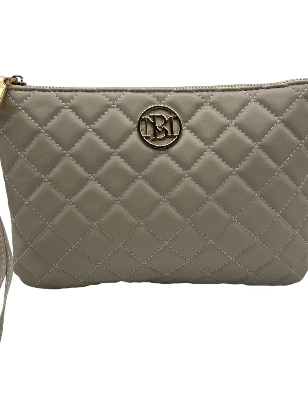 Badgley Mischka Beige Leather Clutch